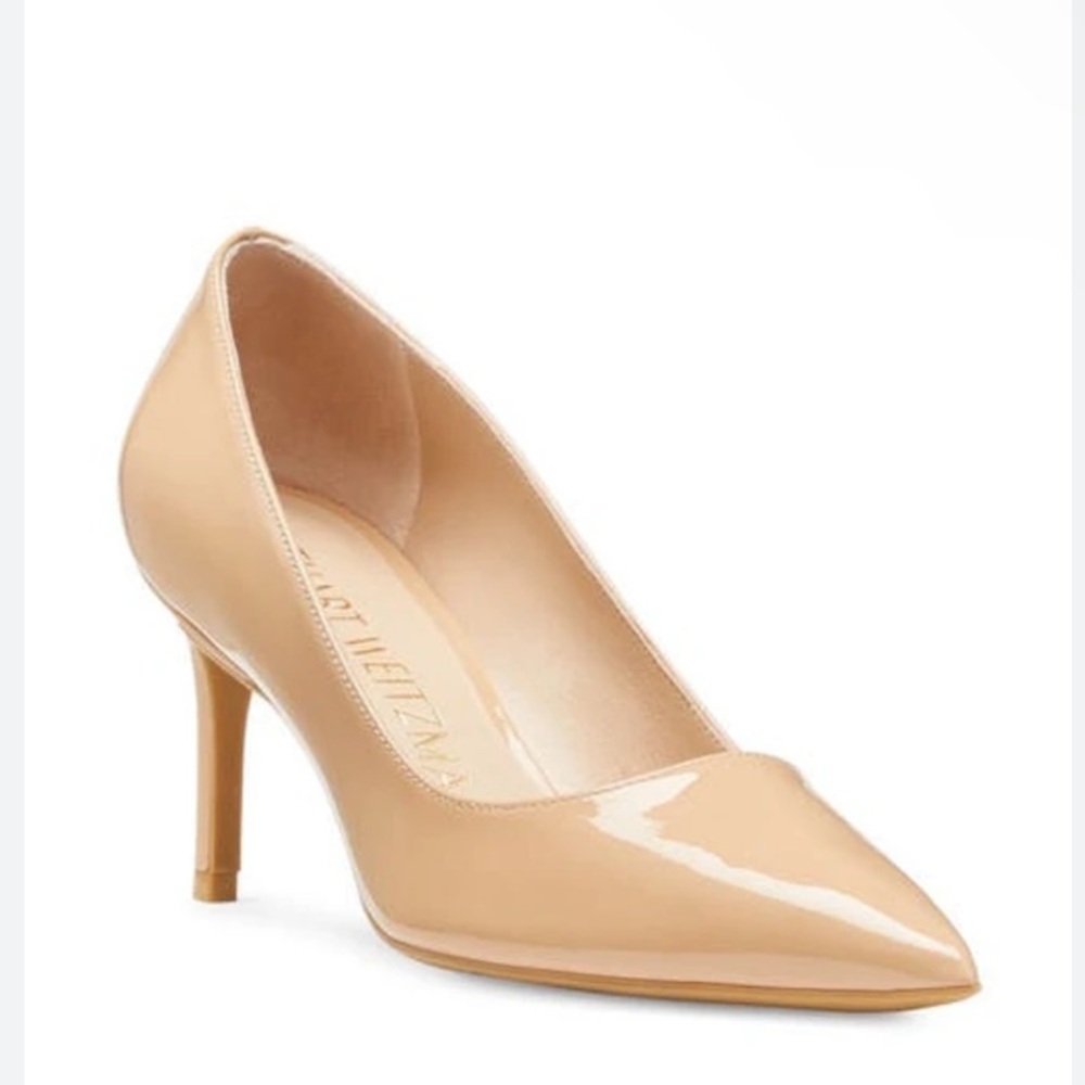 Stuart Weitzman Adobe (Nude) Patent Leather Pumps heels 3” 7 US gently used - Picture 3 of 12